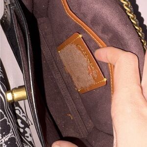 Coach Black and Brown Shoulder Bag with Chain Strap